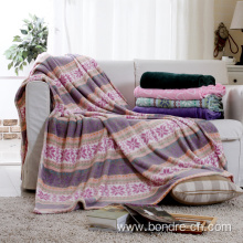 Coral Fleece Printed Blanket Throws For Bedding Sofa